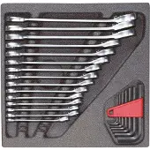 Gedore 3301700 R22250001 Käft-ringspärrnyckel-set Nyckelvidd (Metrisk) (för titel) 07 - 29 mm