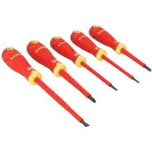 Bahco Insulated Fit Slotted And Pozidriv With Multi-component Handle Skruvmejselset 5 Enheter