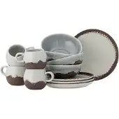 Bloomingville Paula Frukostset, Brun, Stengods 4 x 3 St.