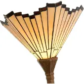 Clayre & Eef Tiffany golvlampa MARLA, Brun / mässing, Vardagsrum / matsal, Glas, Tiffany, Golvlampa