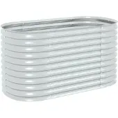 vidaXL Planteringskärl - - 160x80x81 cm - Galvaniserat stål - Silver - Rektangulär