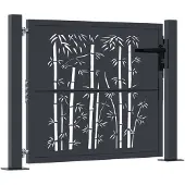vidaXL Portail de jardin 105x105 cm acier design de bambou