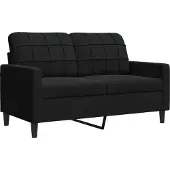 vidaXL 2-sitssoffa ljusgrå Svart 120 cm sammet