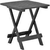vidaXL Hopfällbart trädgårdsbord antracit 45x43x50 cm plast