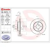 Brembo Bromsskiva 09D57211 fram, ventilerad, 1 Stycke