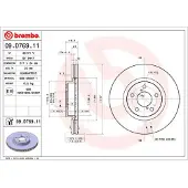 Brembo Bromsskiva 09D76911 fram, ventilerad, 1 Stycke