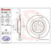 Brembo Bromsskiva 09N36111 bak, ventilerad, 1 Stycke