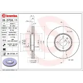 Brembo Bromsskiva 09D72011 fram, ventilerad, höggradigt förkolnad, 1 Stycke