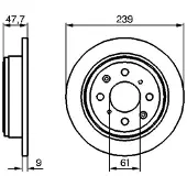Bosch Bromsskiva 0 986 479 101 bak, full, 1 Stycke