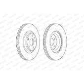 FERODO Bromsskiva DDF2597C-1 fram, ventilerad, 1 Stycke