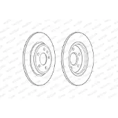 FERODO Bromsskivor DDF2599C bak, full, 2 Stycke