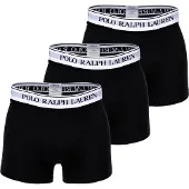 Ralph Lauren för män. 714830299008 Förpackning med 3 svarta boxershorts (S), Hemkläder, Bomull