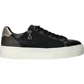 Tamaris Dam Svarta Guld Konstläder Moderiktiga Sneakers Med Snörning