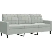 vidaXL 3-sitssoffa ljusgrå 180 cm sammet