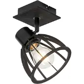 QAZQA Industriell vägglampa svart - Fotu