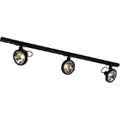 QAZQA Modernt skensystem med 3 spotlights svart 1-fas - Iconic Go