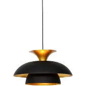 QAZQA Smart pendellampa svart med guld inkl WiFi G95 - Titus