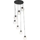 QAZQA Smart taklampa svart 7-ljus inkl. WiFi ST64 - Pallon