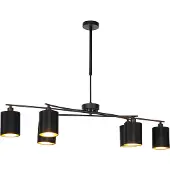 QAZQA Smart pendellampa svart justerbar inkl 6 Wifi B35 - Lofty