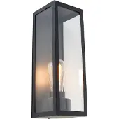 QAZQA Smart utomhusvägglampa svart med glas inkl. WiFi ST64 - Rotterdam Lång