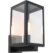 QAZQA Smart utomhusvägglampa svart med glas 30 cm inkl. Wifi ST64 - Rotterdam
