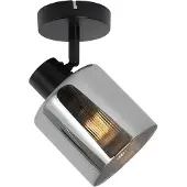 QAZQA Art Deco takspotlight svart med rökglas justerbar - Laura