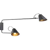 QAZQA Smart modern vägglampa svart 2-lampor justerbar inkl. WiFi A60 - Lune