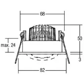 Brumberg Downlight Einbaustrahler IP65, Aluminium / grå / zink, Hall, Aluminium / grå / zink, Downlights