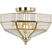 Elstead Lighting Taklampa Old Park, dimbar, Mässing / guld, Vardagsrum / matsal, Metall, Taklampa
