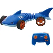 Hot Wheels RC-leksaksbil Fjrrkontrollerad Shark Speeder i skala 1:15 som bjs svnger och glider som en mutant maskin med ljus och ljud