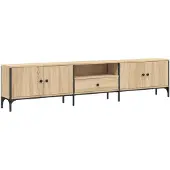vidaXL Tv-bänk med låda sonoma-ek 200x25x44 cm konstruerat trä