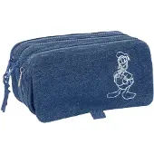 Safta Trousse à crayons - - Donald Denim - Triple compartiment - Résistante - Design unique jeans