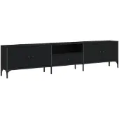 vidaXL Tv-bänk med låda svart 200x25x44 cm konstruerat trä