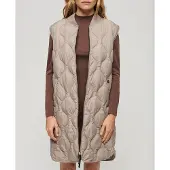 Superdry för kvinnor. W5011659A Lång väst med foder, Studios, beige (M), Casual, Återvunnen polyester