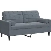 vidaXL 2-sitssoffa med prydnadskuddar mörkgrå 140 cm sammet