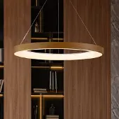 Mantra-Iluminacion Pendellampa Niseko II, dimbar, Ljust trä, Vardagsrum / matsal, Metall, Modern