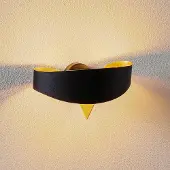 Selene Design vägglampa Scudo, dimbar, Svart, Hall, Metall, Vägglampa, vägglampa inomhus