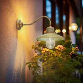 MORETTI Luce Vägglampa utomhus Patio, Brun / mässing, Mässing, Medelhavsinspirerad