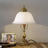 BERLINER MESSINGLAMP Bordslampa CAROLIN, Brun / mässing, Vardagsrum / matsal, Mässing, Antik, Bordslampa