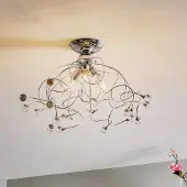 ONLI Kristall taklampa Trilly , dimbar, Förkromad / silver, Vardagsrum / matsal, Metall, Modern, Taklampa