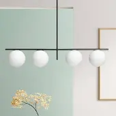SFORZIN Hänglampa Jugen, dimbar, Svart, Vardagsrum / matsal, Glas, Design, Pendellampa