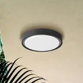 VIOKEF LED-utomhustaklampa Anabella, mörkgrå Anabella, Aluminium / grå / zink, Syntetmaterial, Modern, LED-taklampor
