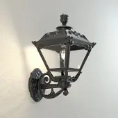 Fumagalli 1891 LED utomhus vägglampa Golia, Svart, Syntetmaterial, Antik, LED-vägglampa utomhus