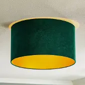 Duolla Taklampa Golden Roller , dimbar, Grön, Vardagsrum / matsal, Textil / tyger / siden, Taklampa