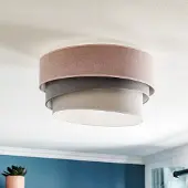 Duolla Taklampa Pastell Trio , dimbar, Violett / rosa / rosè, Vardagsrum / matsal, Textil / tyger / siden, Modern, Taklampa