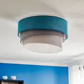 Duolla Taklampa Pastell Trio , dimbar, Blå, Vardagsrum / matsal, Textil / tyger / siden, Modern, Taklampa