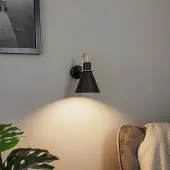 Argon Vägglampa Bona , dimbar, Svart, Vardagsrum / matsal, Metall, Modern, Vägglampa, vägglampa inomhus