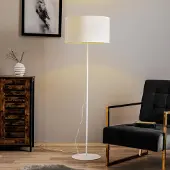 Duolla Golvlampa Roller , Vitt / opal, Vardagsrum / matsal, Textil / tyger / siden, Modern, Golvlampa
