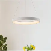 Mantra-Iluminacion Pendellampa Niseko II, dimbar, Vitt / opal, Vardagsrum / matsal, Metall, Modern