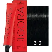 Schwarzkopf Professional Igora Royal Cools Permanent hårfärg 60 ml 3-0 Dark Brown Natural